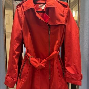 MICHAEL KORS trench coat - perfect POP of orange!